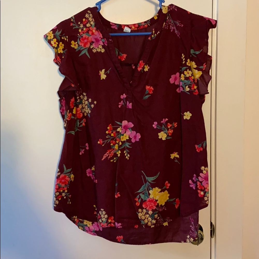 3/$15 - Floral Old Navy Flutter Sleeve Blouse